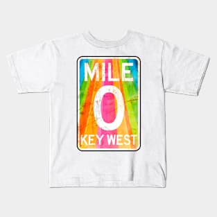 Copy of Mile 0 Key West Florida A1A Rainbow Kids T-Shirt